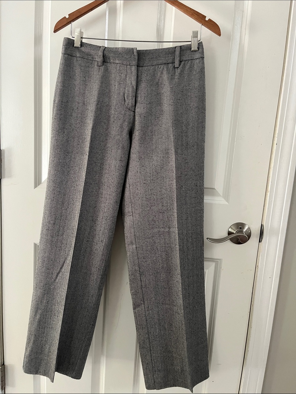 VTG Isaac Mizrahi Herringbone Wool Dress Pants 6 wide leg, Classic, preppy